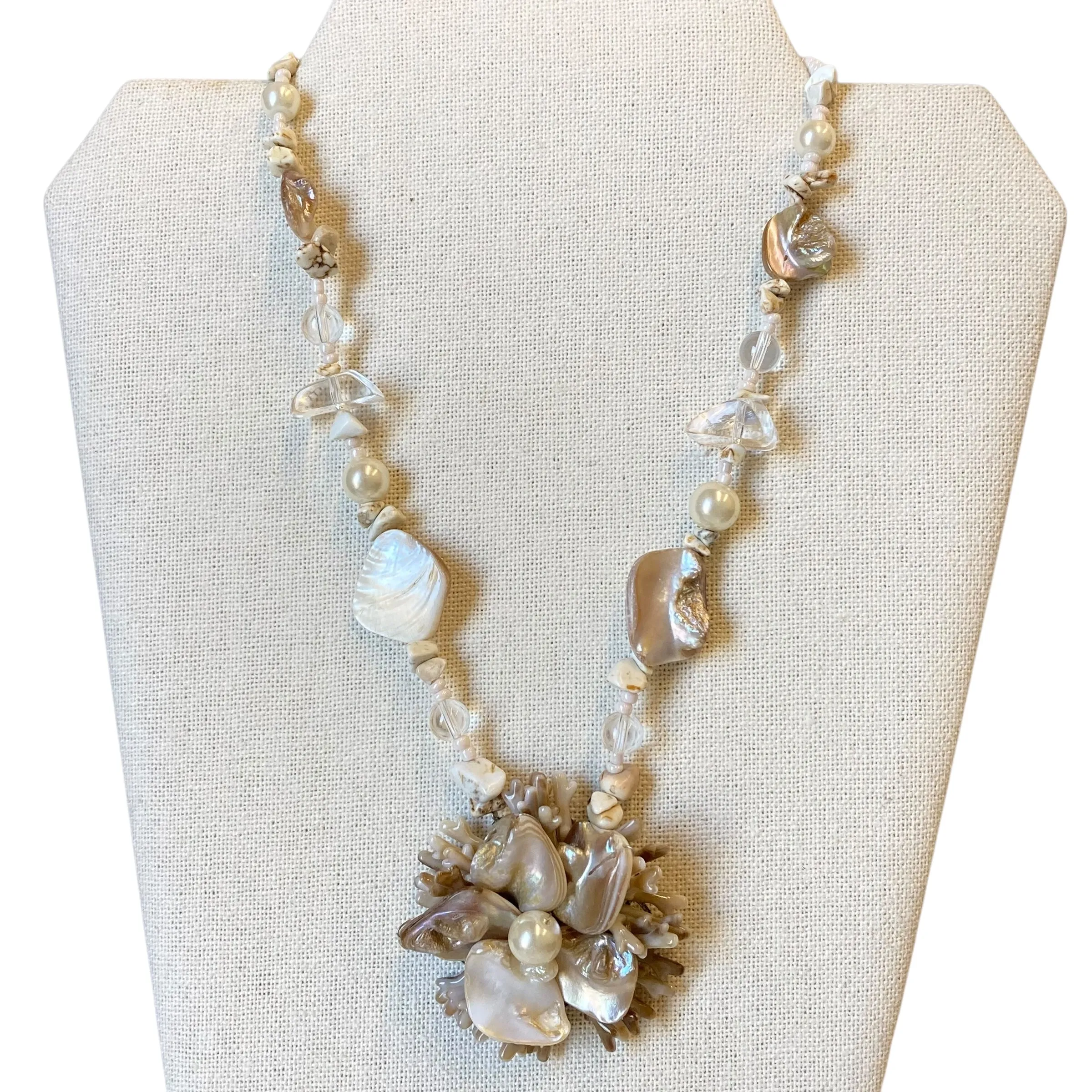 Necklace Statement In Beige